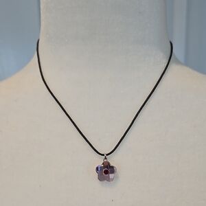 Swarovski Elegant Purple Flower Pendant Necklace